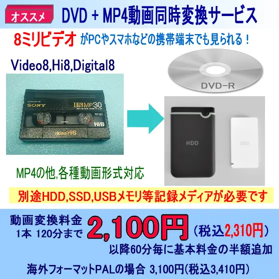 8ミリビデオ同時変換